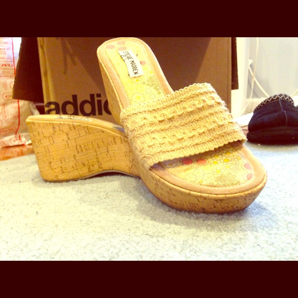 Steve Madden cork wedges, 8 🌞